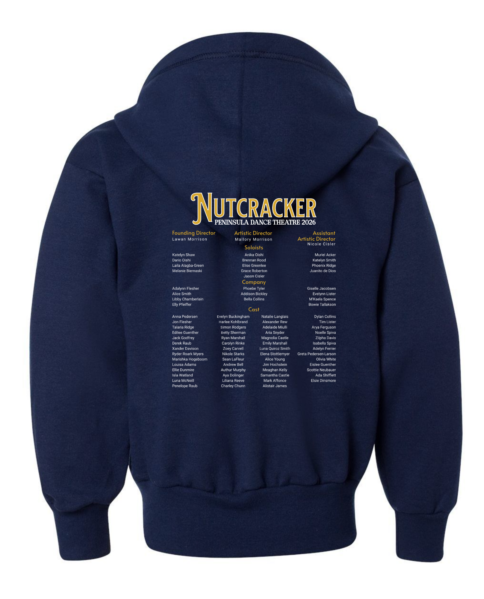PDT 2026 Nutcracker Full Zip Youth Hoodie