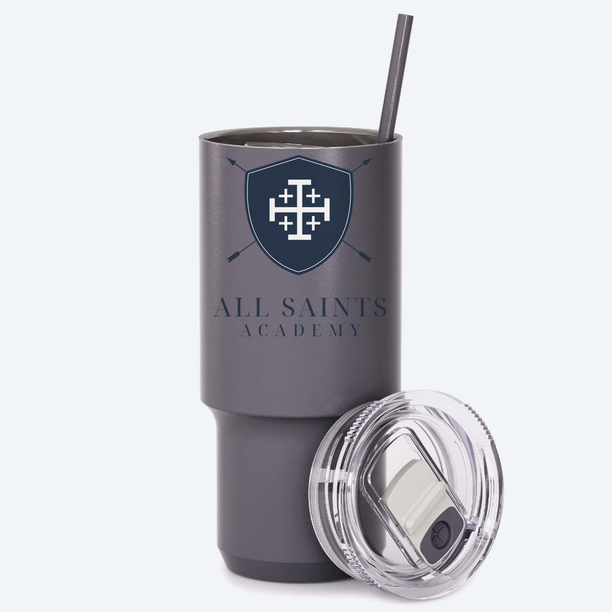 All Saints Dark Blue Crest Logo 30 OZ. No Handle Volcanic Glass (SAC30)