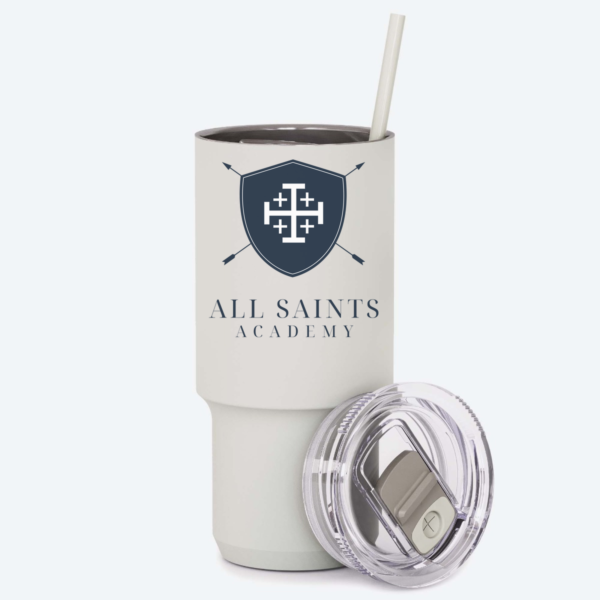 All Saints Dark Blue Crest Logo 30 OZ. No Handle White Onyx(SAC30)
