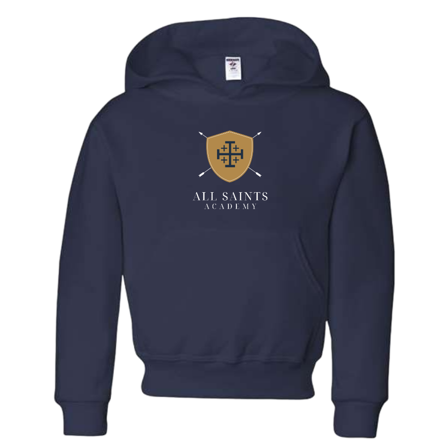 All Saints Logos_Gold Shield, Navy arrows, navy cross
