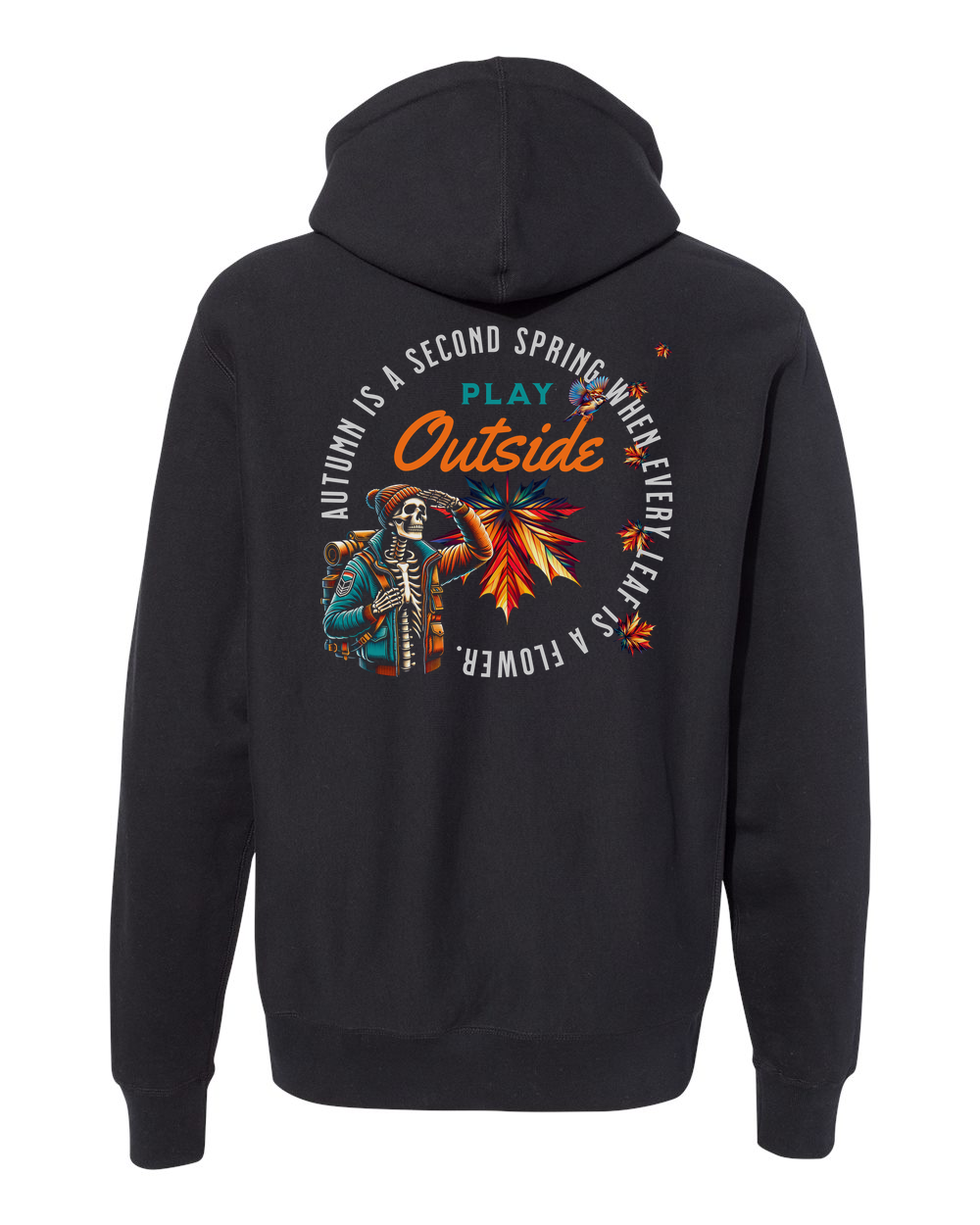 Autumn Flowers (Black Knockout) Hoodie Black (IND5000PB)