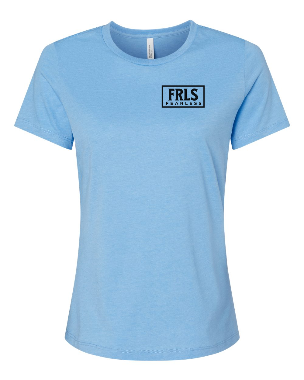 Black Fearless Logo Women's T-Shirt Heather Carolina Blue (BC6400CVCFP)