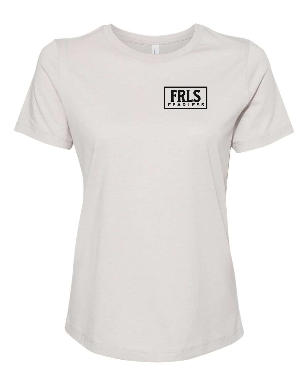 Black Fearless Logo Women's T-Shirt Heather Cool Grey (BC6400CVCFP)