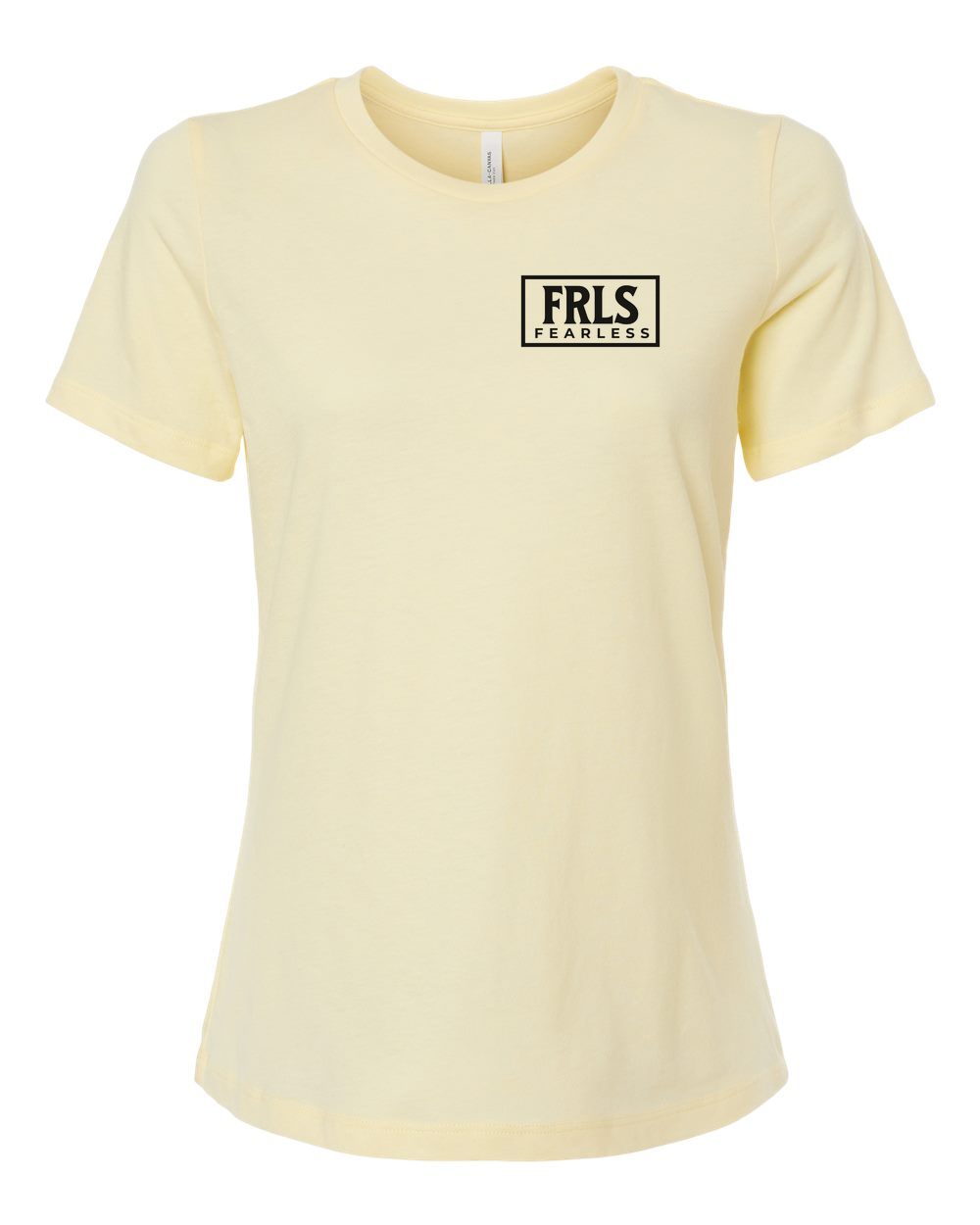 Black Fearless Logo Women's T-Shirt Heather French Vanilla (BC6400CVCFP)