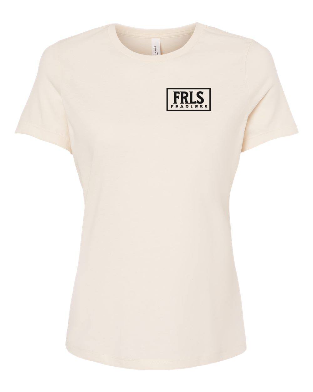 Black Fearless Logo Women's T-Shirt Heather Natural (BC6400CVCFP)