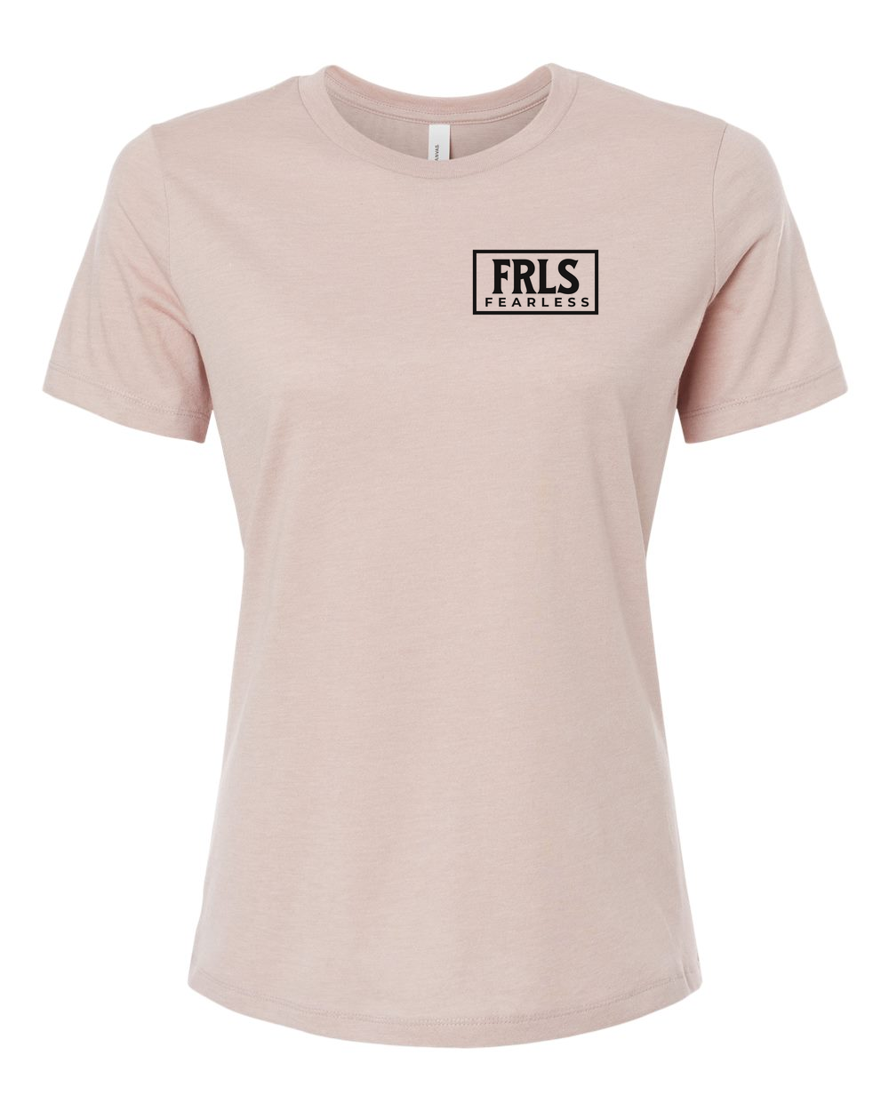 Black Fearless Logo Women's T-Shirt Heather Pink Gravel (BC6400CVCFP)