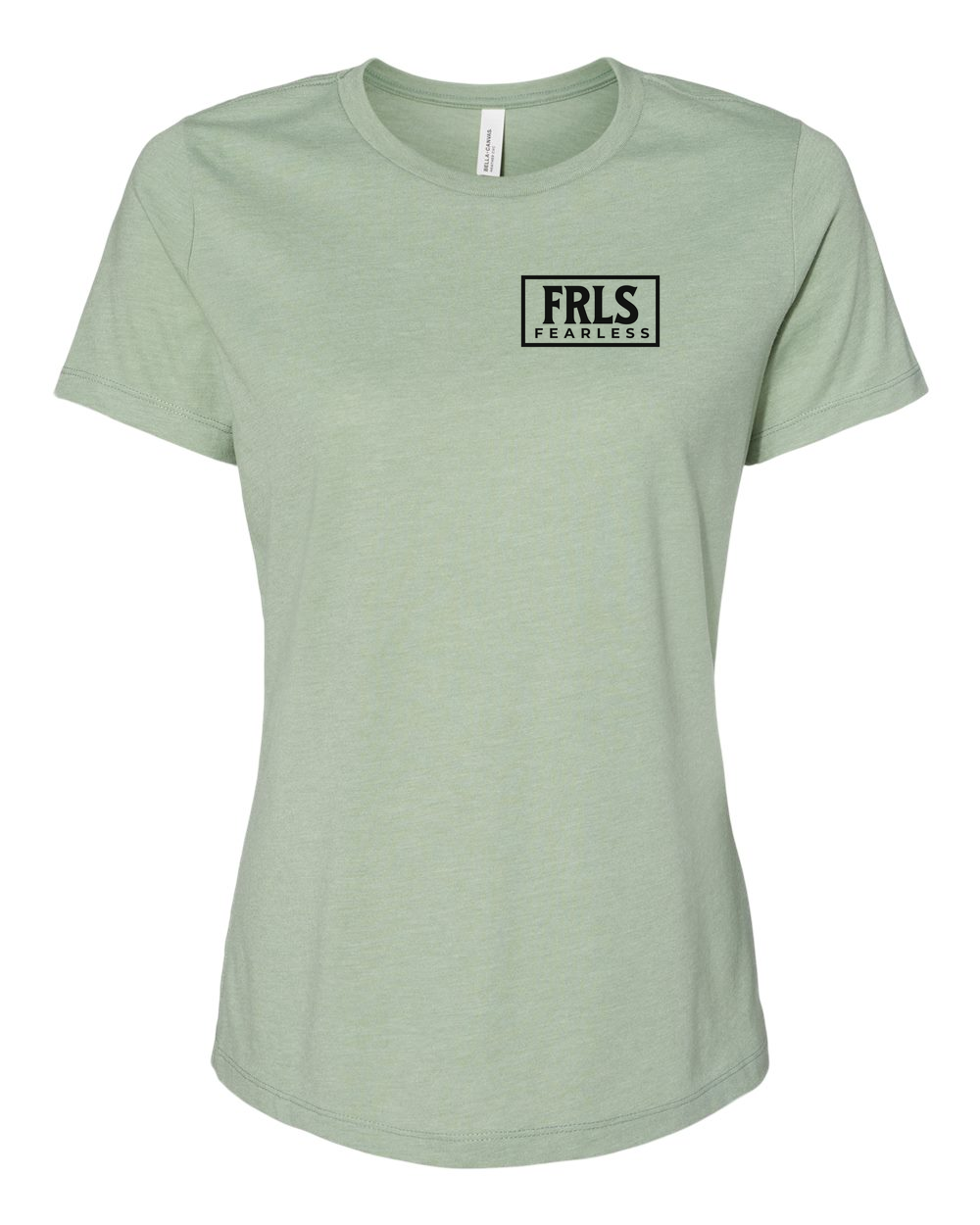 Black Fearless Logo Women's T-Shirt Heather Sage (BC6400CVCFP)