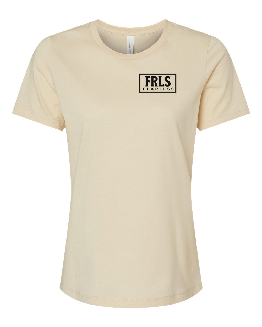 Black Fearless Logo Women's T-Shirt Heather Soft Cream (BC6400CVCFP)