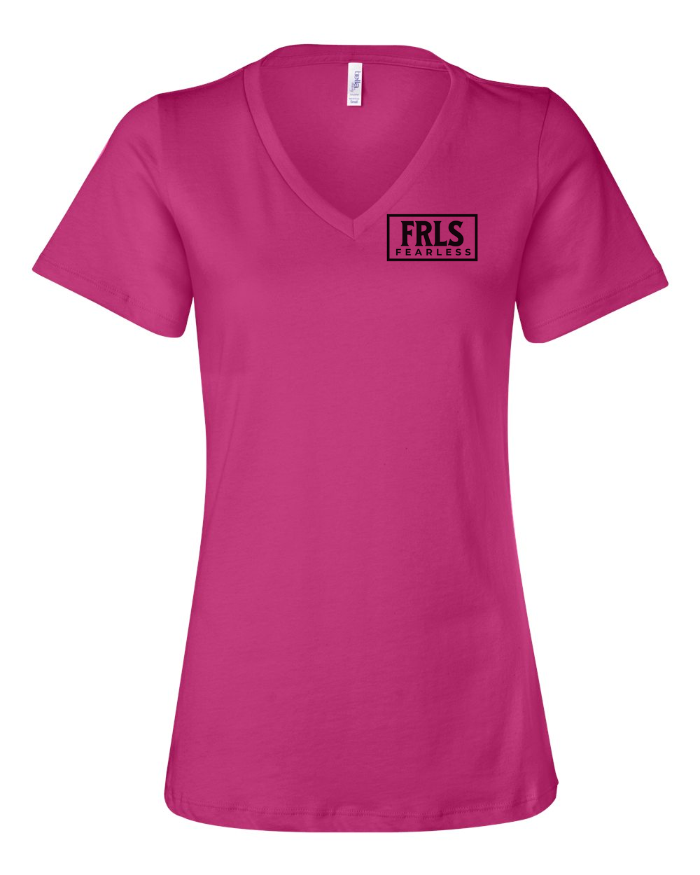 Black Fearless Logo Women's V-Neck Berry (BC6405FP)