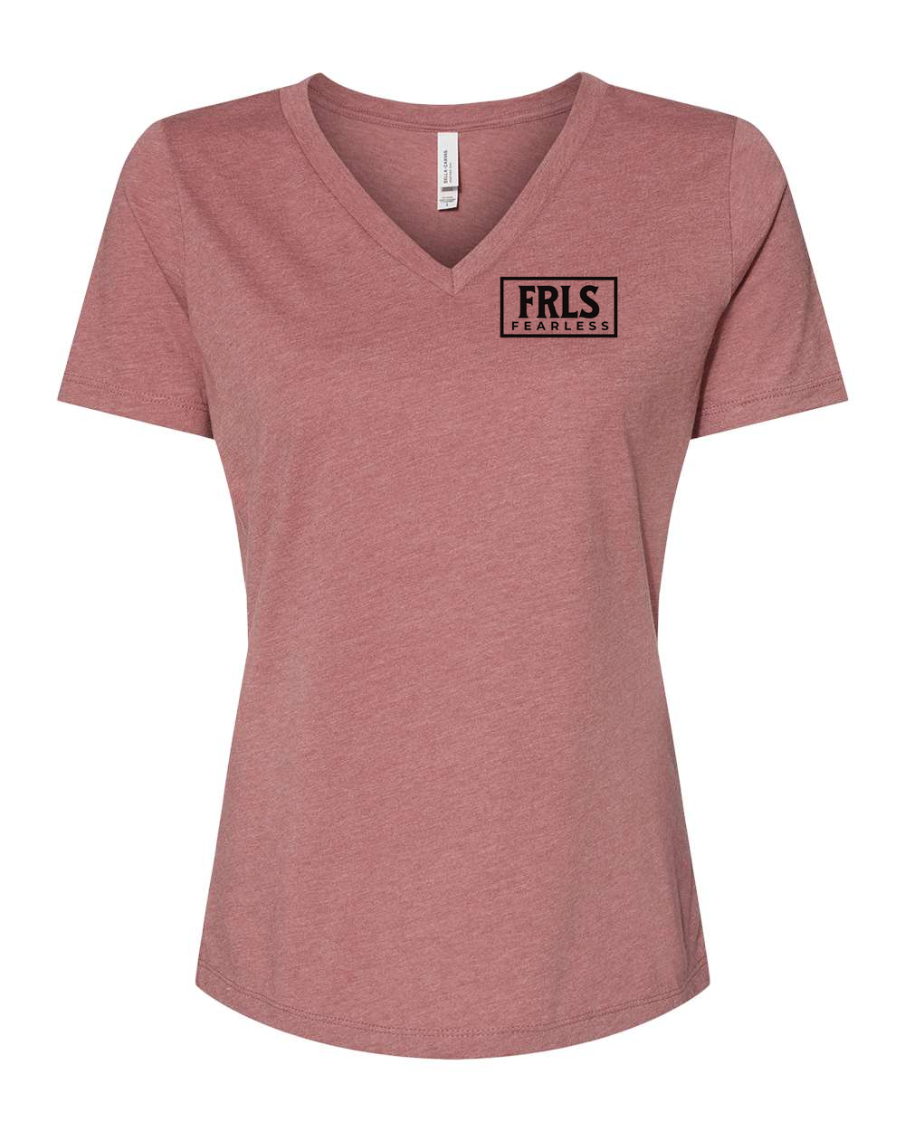 Black Fearless Logo Women's V-Neck Heather Mauve (BC6405CVCFP)