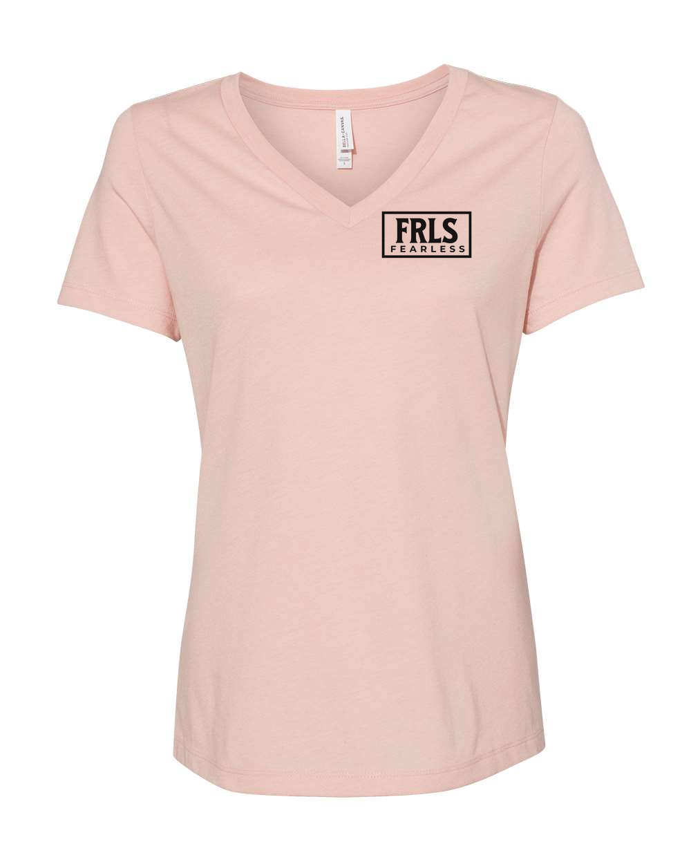 Black Fearless Logo Women's V-Neck Heather Peach (BC6405CVCFP)