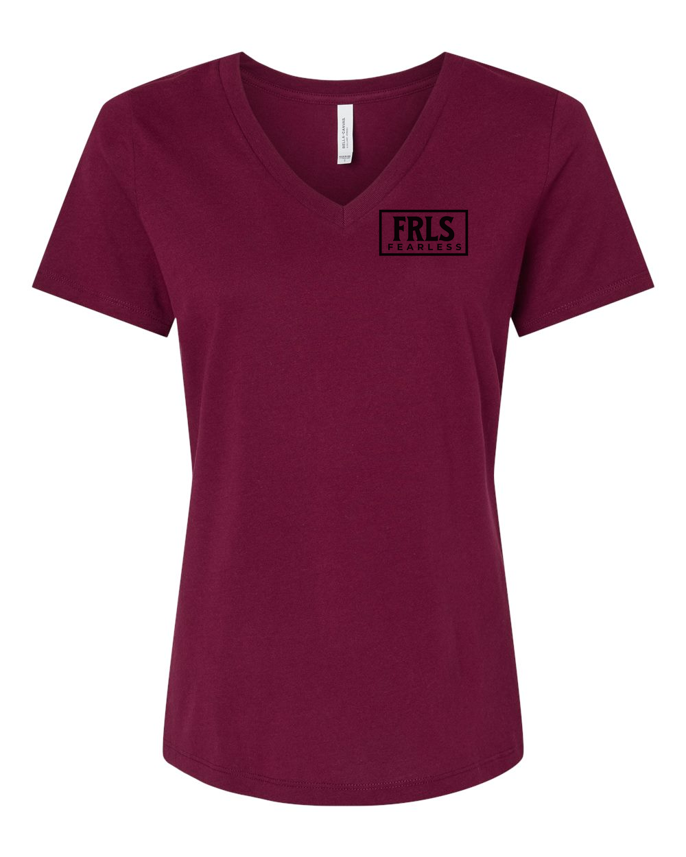 Black Fearless Logo Women's V-Neck Maroon (BC6405FP)