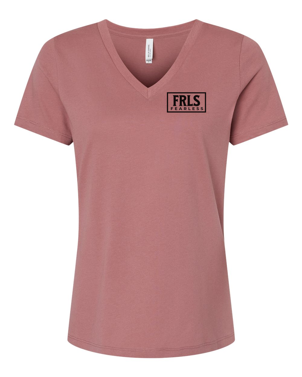 Black Fearless Logo Women's V-Neck Mauve (BC6405FP)