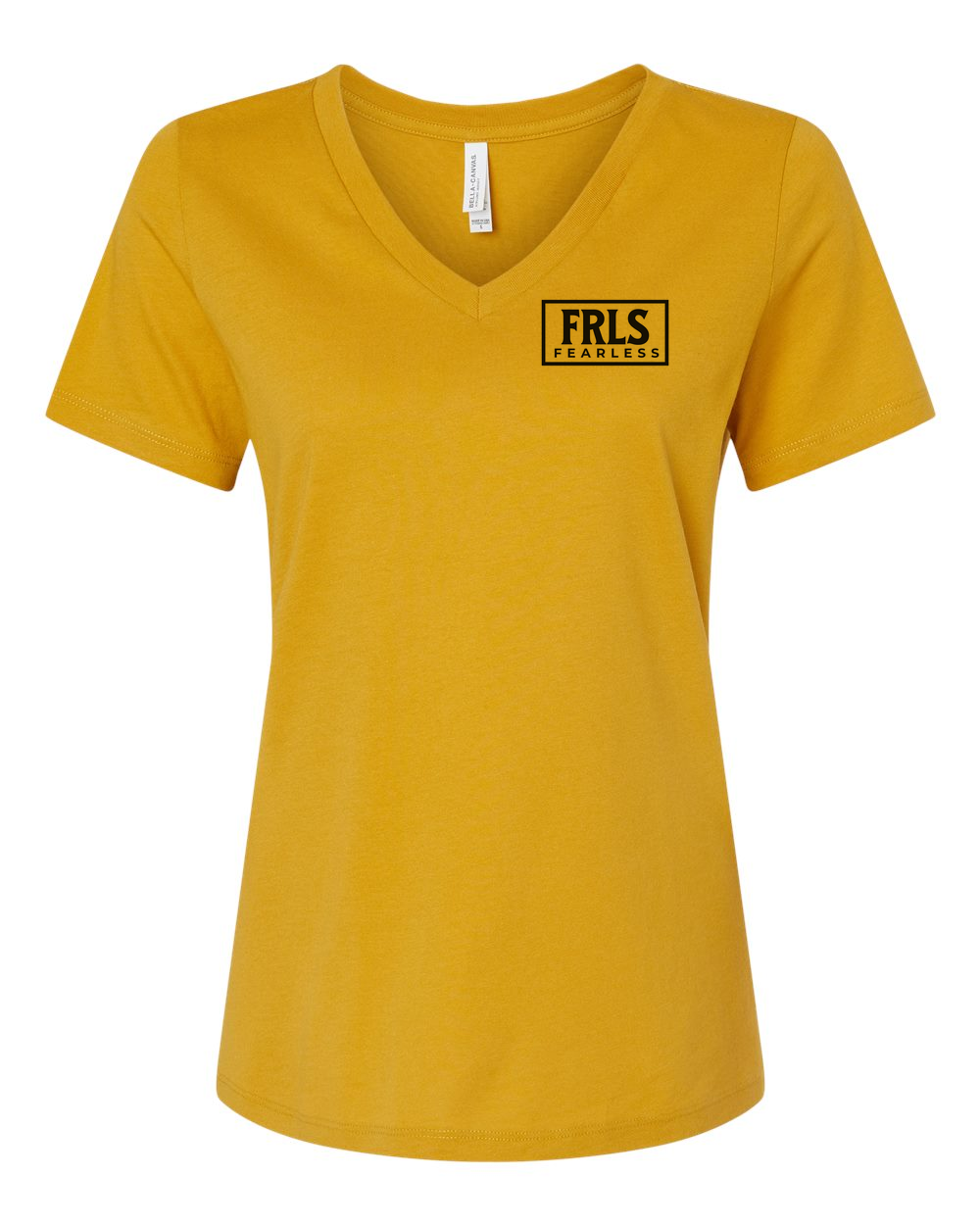 Black Fearless Logo Women's V-Neck Mustard (BC6405FP)