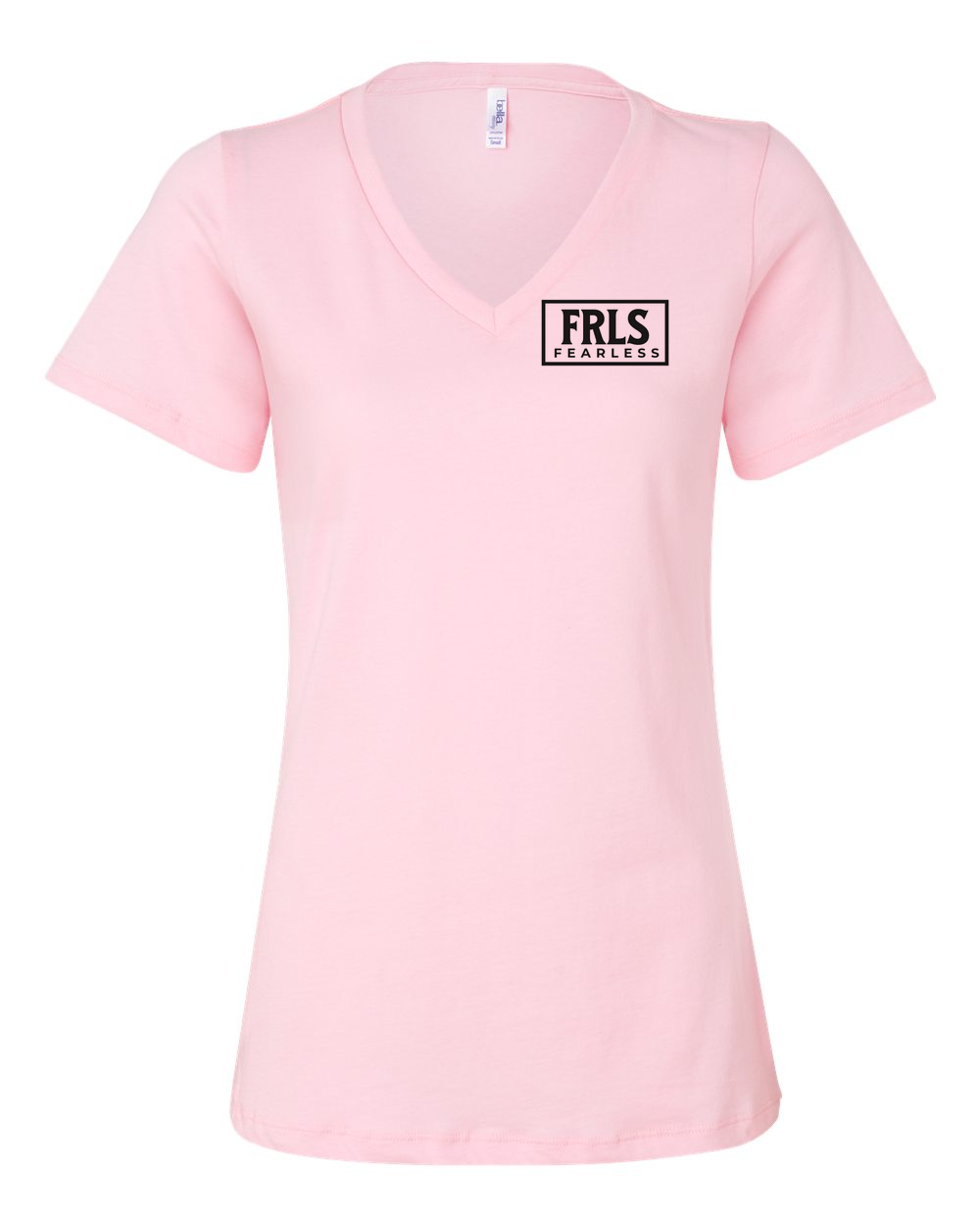 Black Fearless Logo Women's V-Neck Pink (BC6405FP)