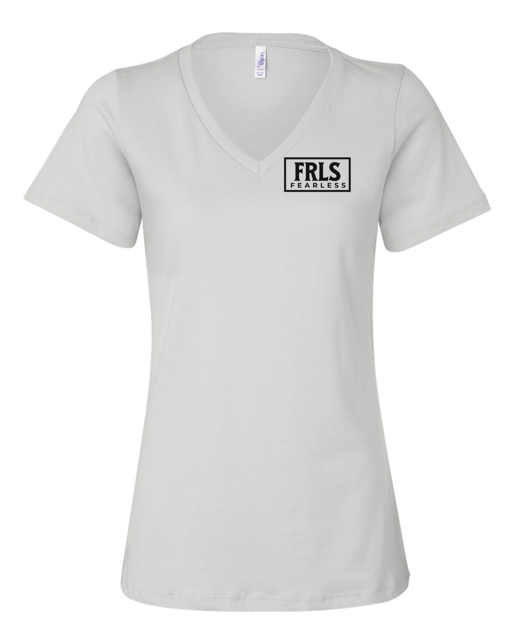 Black Fearless Logo Women's V-Neck White (BC6405FP)