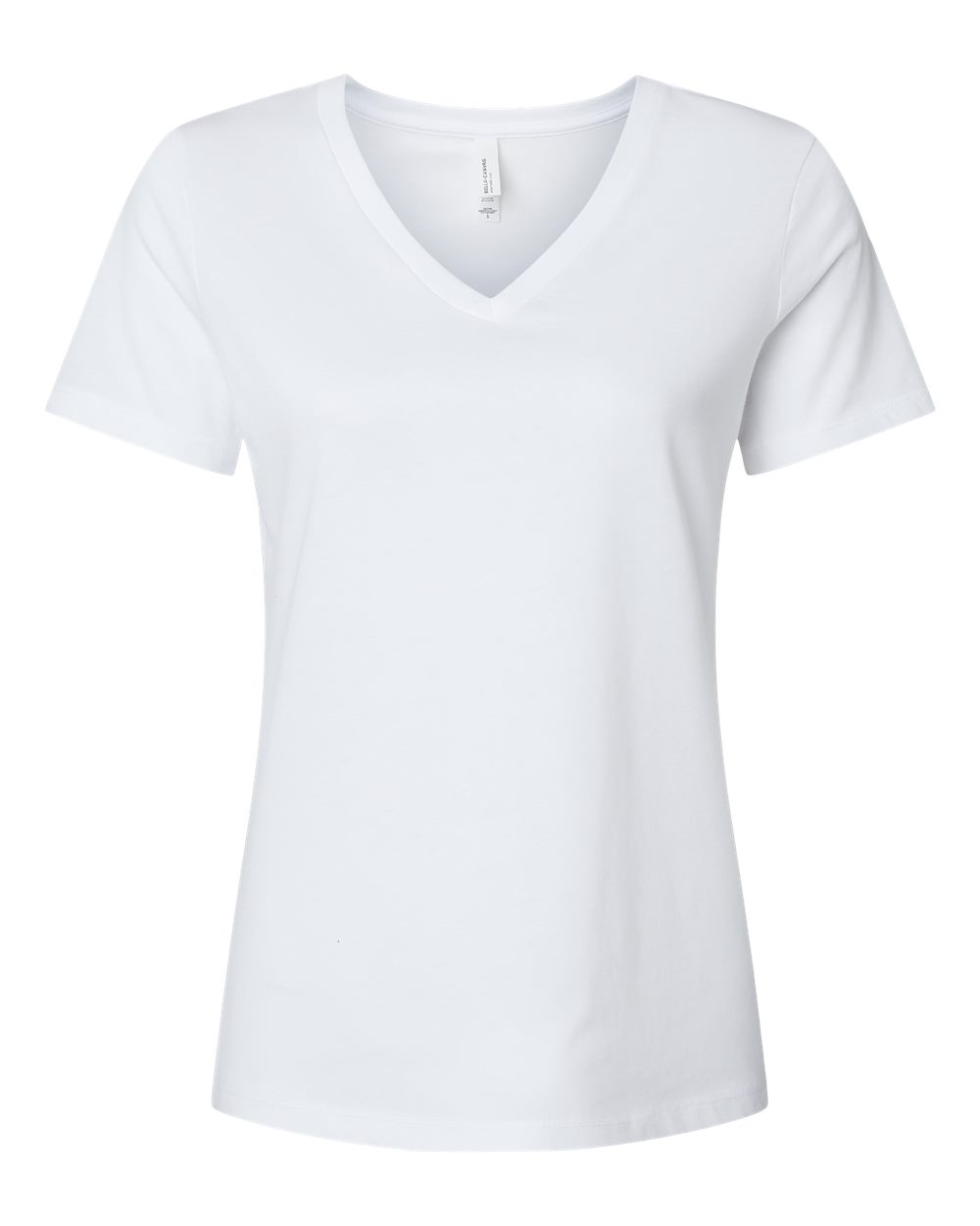 Blank Product Women's V-Neck Solid White (BC6405CVCF)