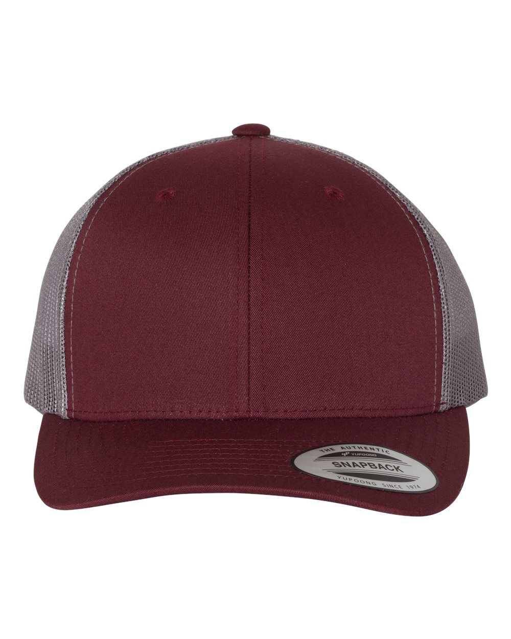 Blank Product YP Classics - Retro Trucker Cap - 6606 Blank Maroon with Gray Sides