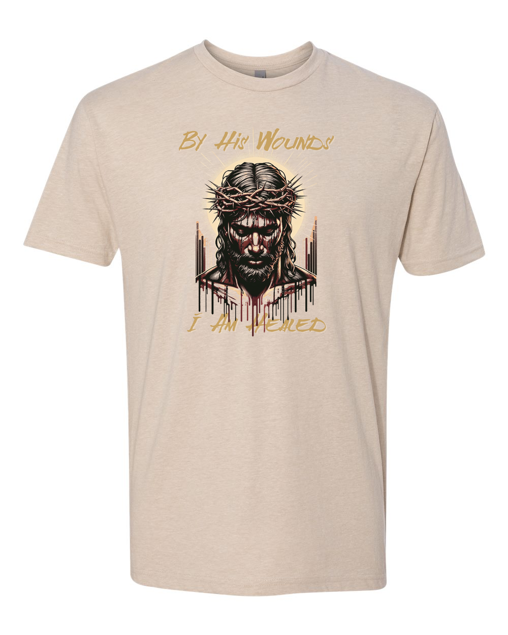 By His Wounds Men's T-Shirt Cream (NL6210)
