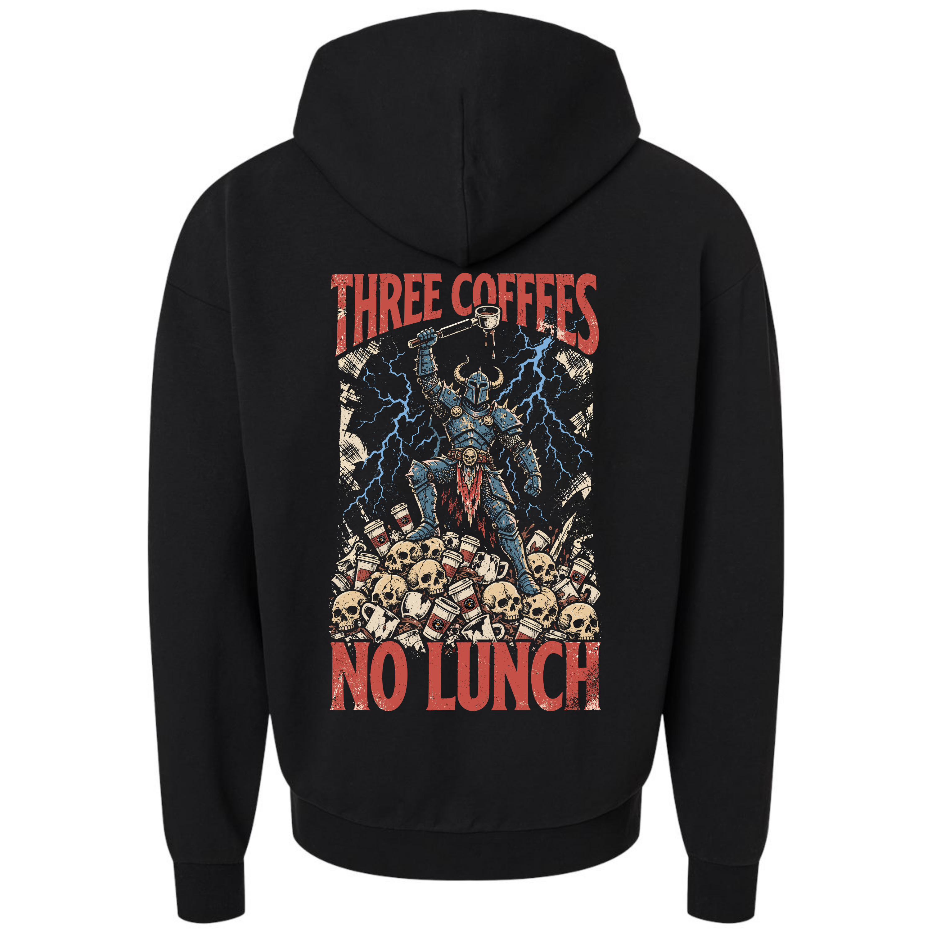 Caffe Cocina Three Coffees No Lunch Deluxe Hoodie
