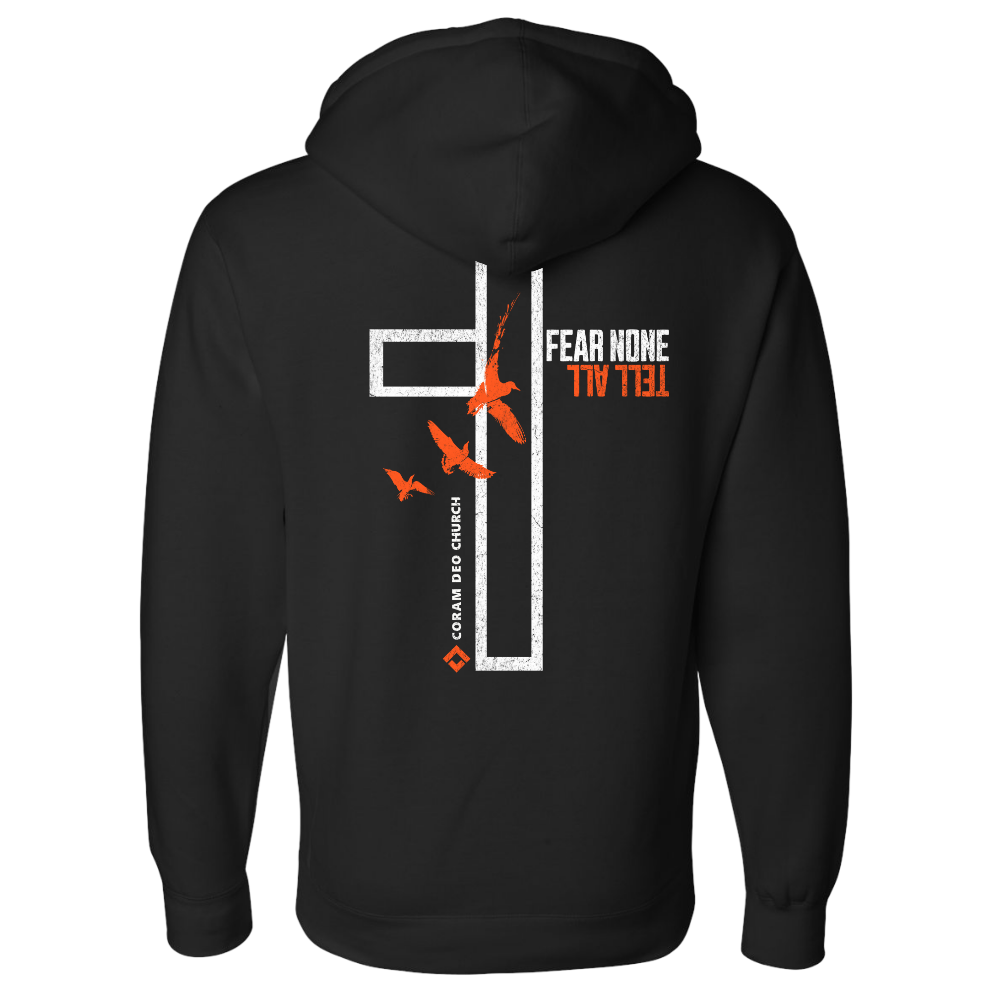 Coram Deo Fear None Tell All Cross Hoodie