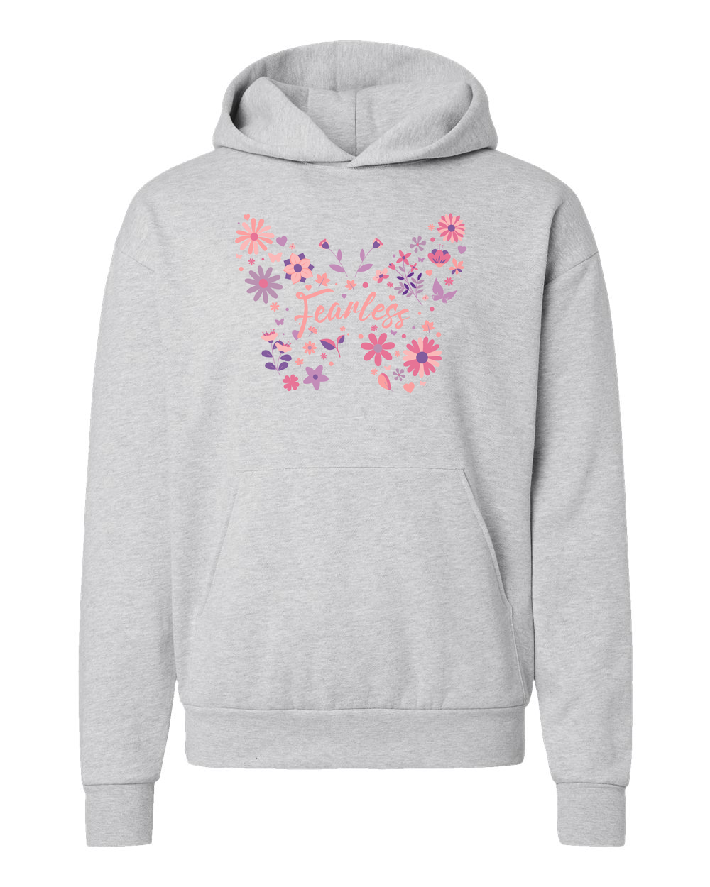 Fearless Butterfly Hoodie Grey Heather (IND280SLF)