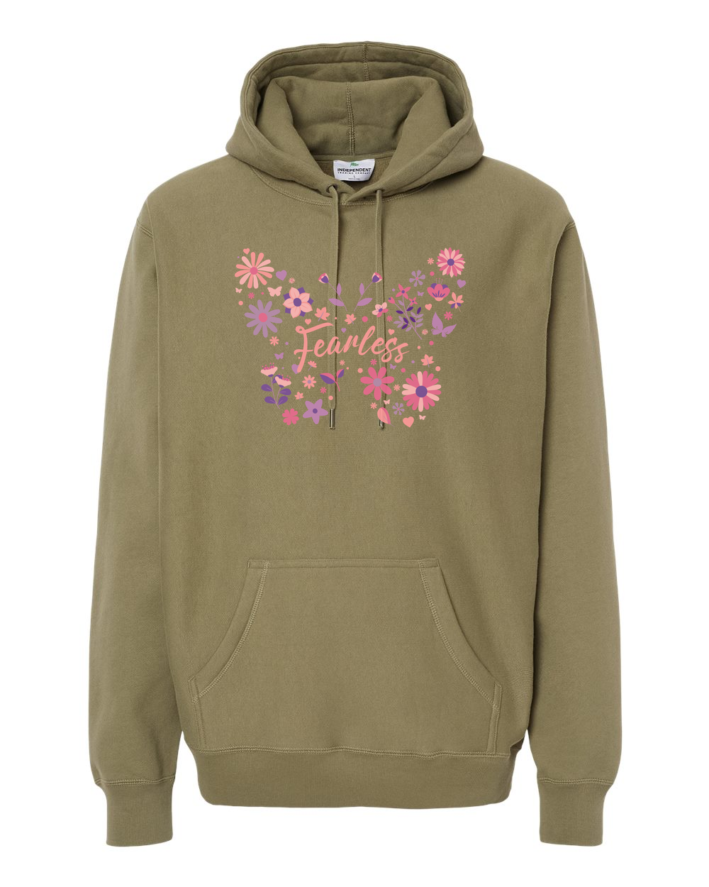 Fearless Butterfly Hoodie Olive (IND5000PF)