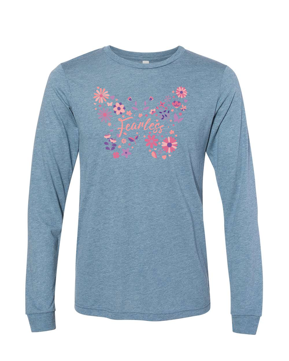 Fearless Butterfly Long Sleeve T-Shirt Denim (BC3513F)