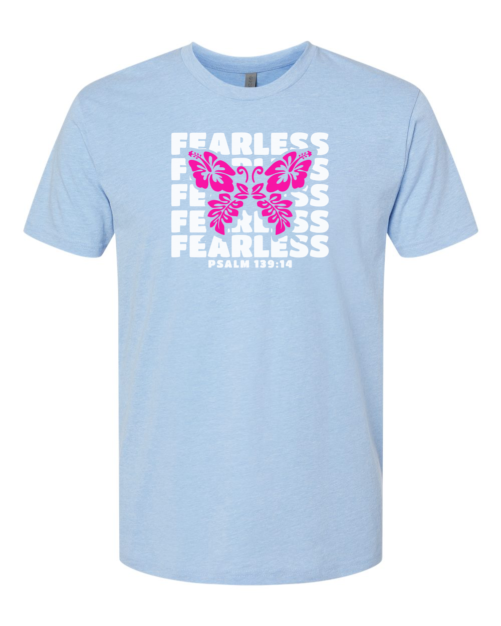 Fearless Butterfly (Psalm 139:14) T-Shirt Heather Columbia Blue (NL6210F)