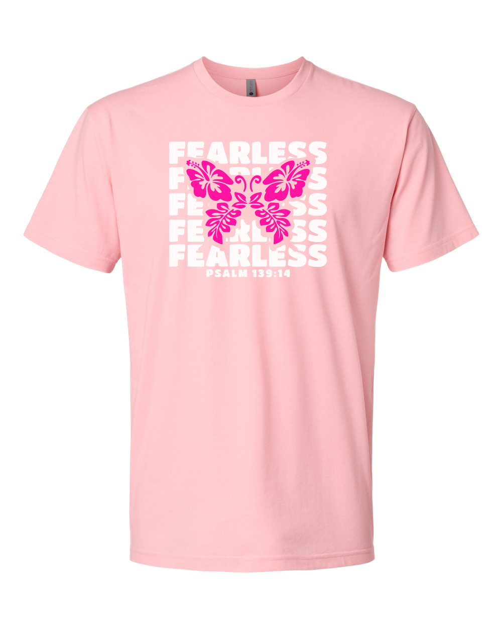 Fearless Butterfly (Psalm 139:14) T-Shirt Heather Light Pink (NL6210F)