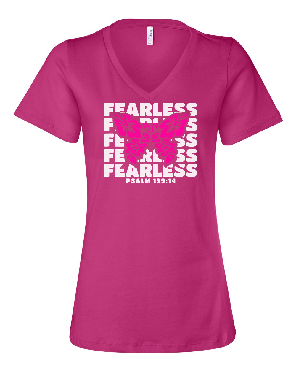 Fearless Butterfly (Psalm 139:14) Women's V-Neck - Shirtify