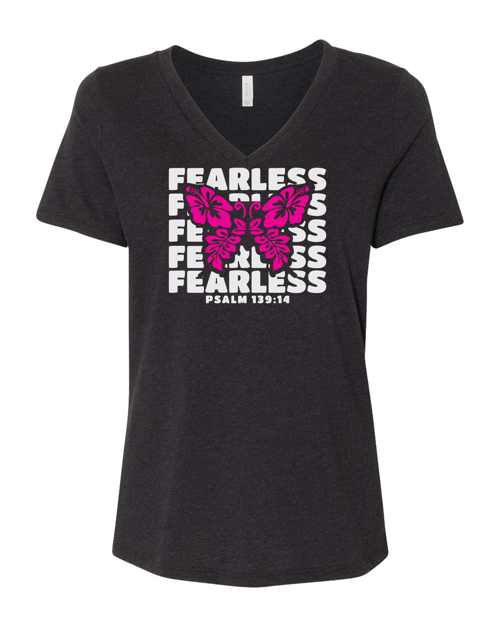 Fearless Butterfly (Psalm 139:14) Women's V-Neck - Shirtify