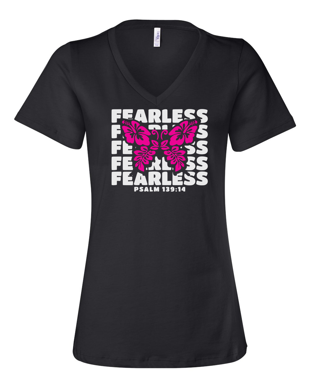 Fearless Butterfly (Psalm 139:14) Women's V-Neck - Shirtify
