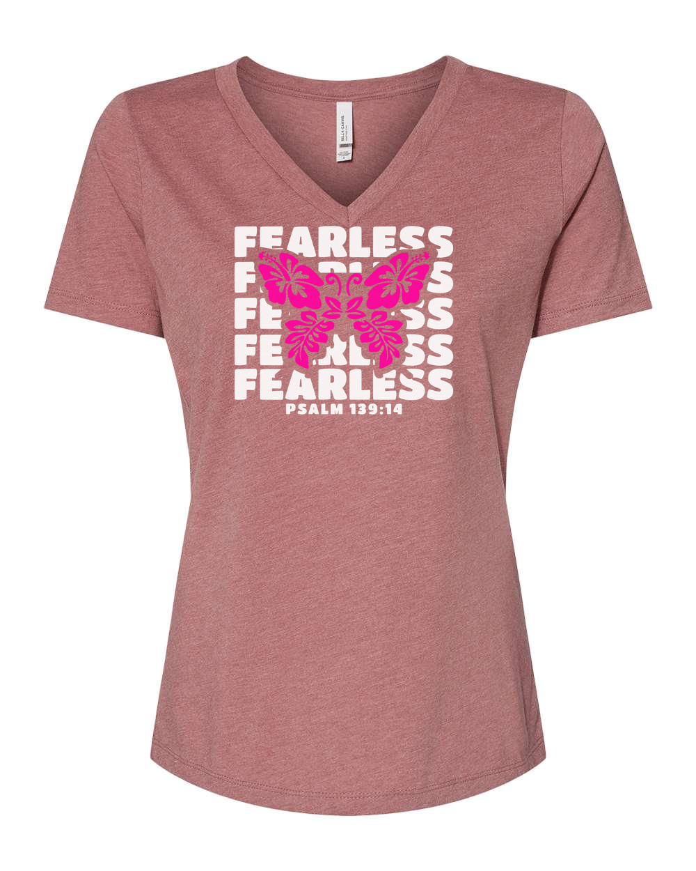 Fearless Butterfly (Psalm 139:14) Women's V-Neck - Shirtify