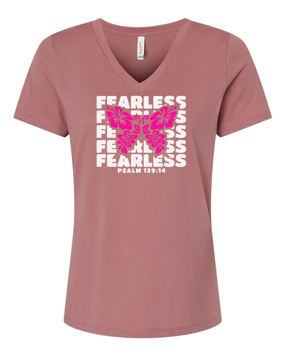 Fearless Butterfly (Psalm 139:14) Women's V-Neck - Shirtify
