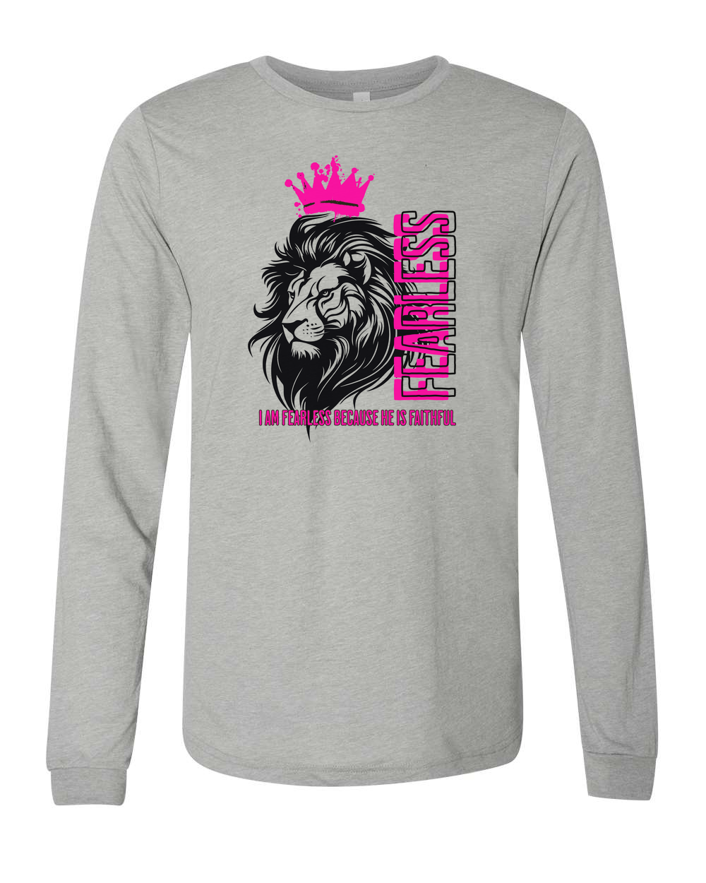 Fearless Crowned Lion Long Sleeve T-Shirt - Shirtify