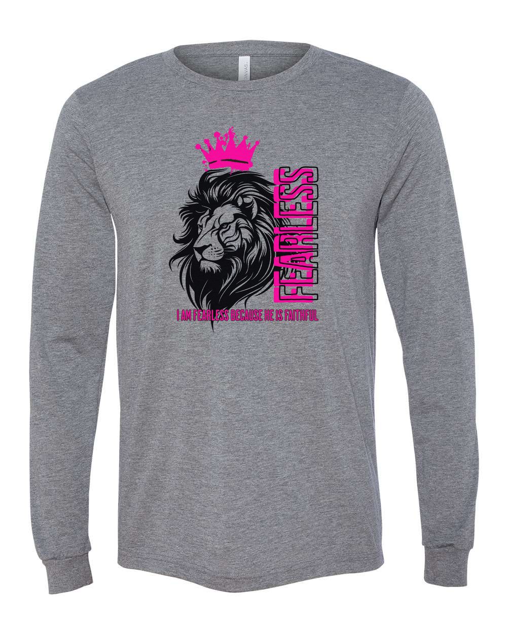 Fearless Crowned Lion Long Sleeve T-Shirt - Shirtify