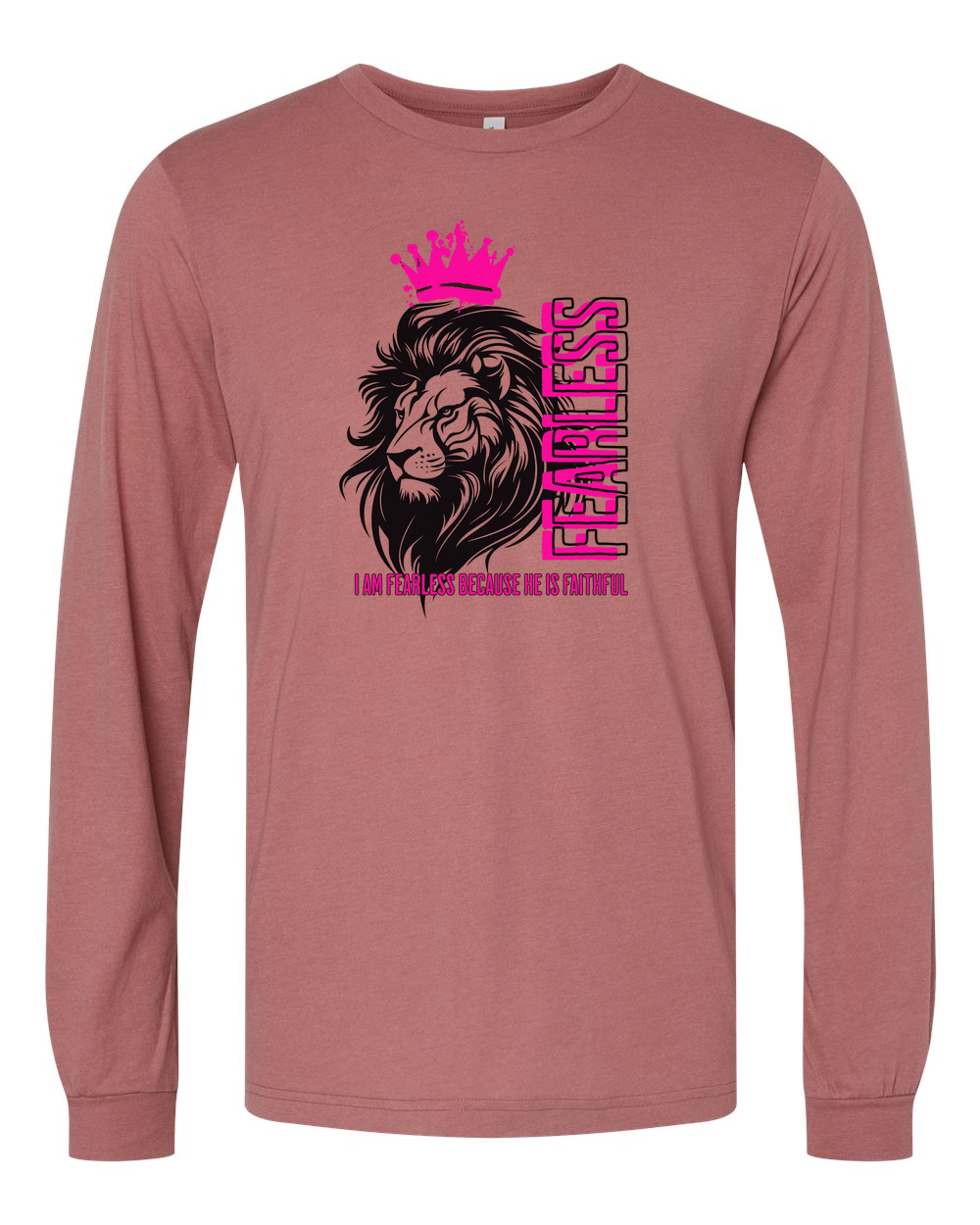 Fearless Crowned Lion Long Sleeve T-Shirt - Shirtify