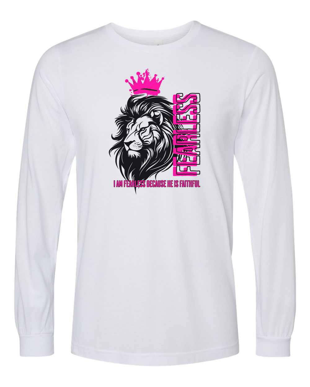 Fearless Crowned Lion Long Sleeve T-Shirt - Shirtify