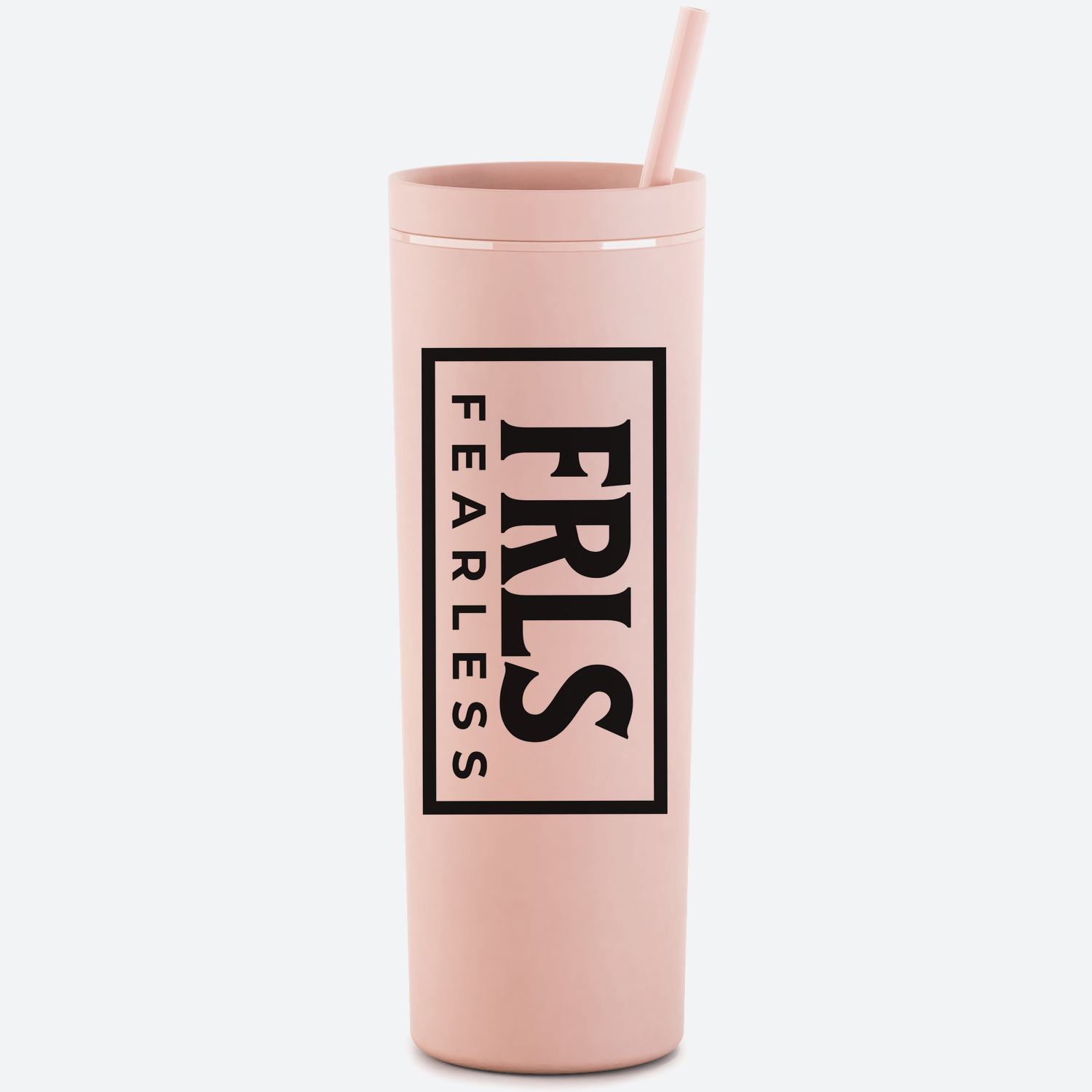 Fearless Logo Vertical 18 OZ Acrylic Tumbler Matte Blush (SAC18)