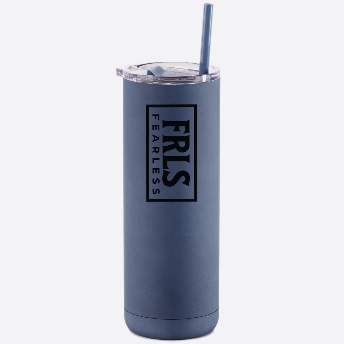 Fearless Logo Vertical 20 OZ. Skinny Stainless Steele Bottle Soft Matte Indigo (SAC20)