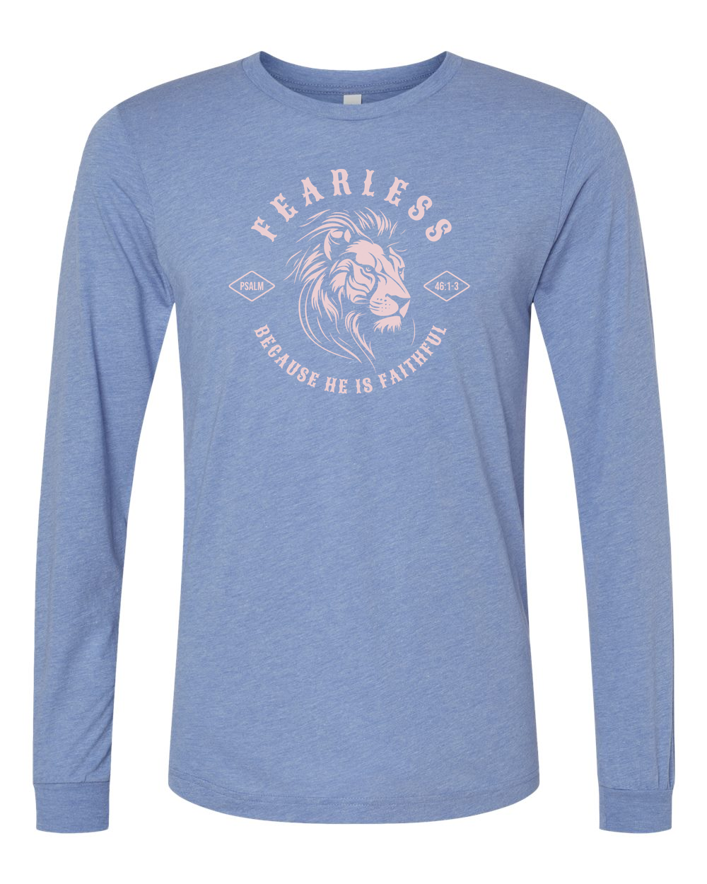 Fearless "Because He Is Faithful" Long Sleeve T-Shirt Blue (BC3513F)