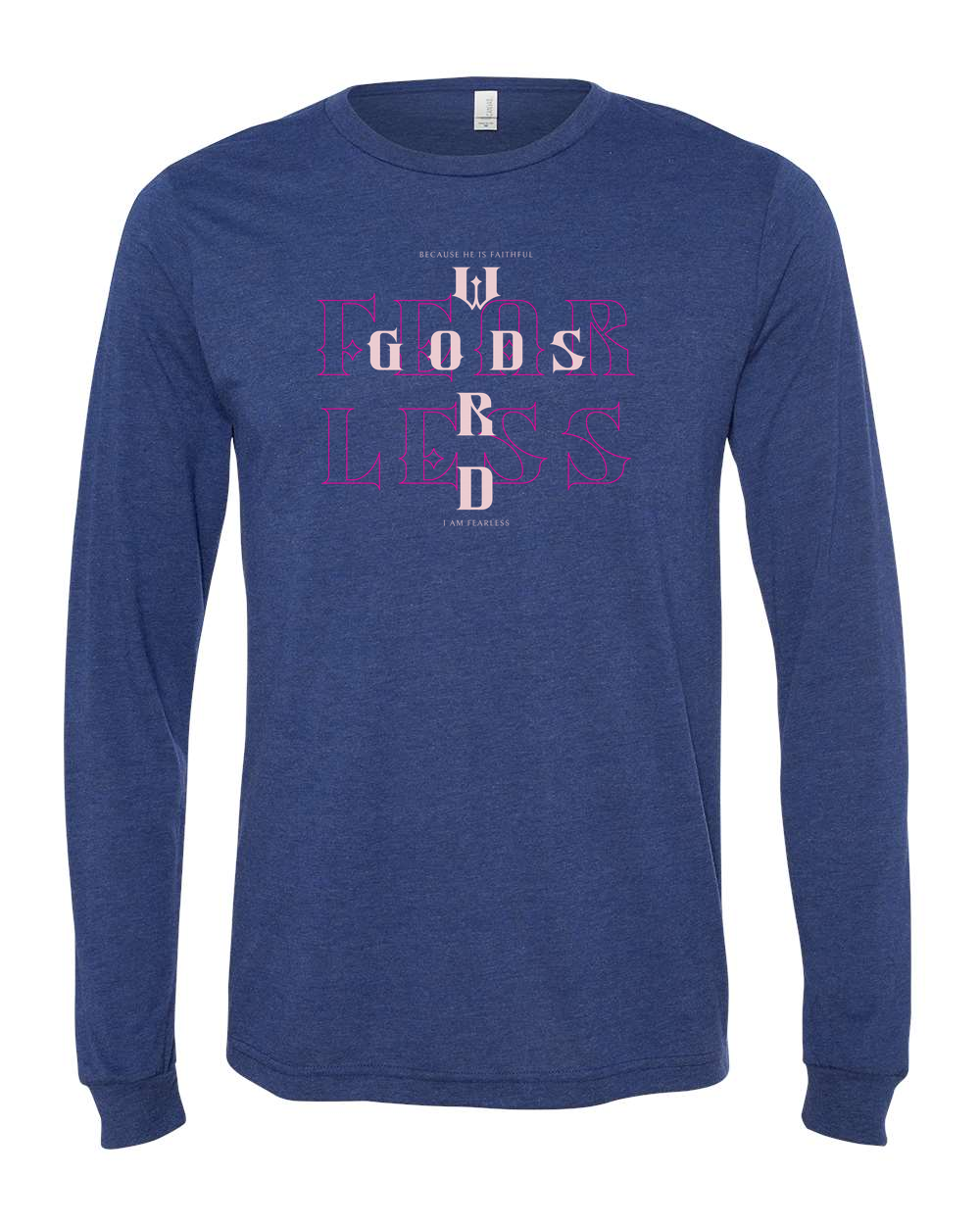 Fearless (God's Word) Long Sleeve T-Shirt Navy (BC3513F)