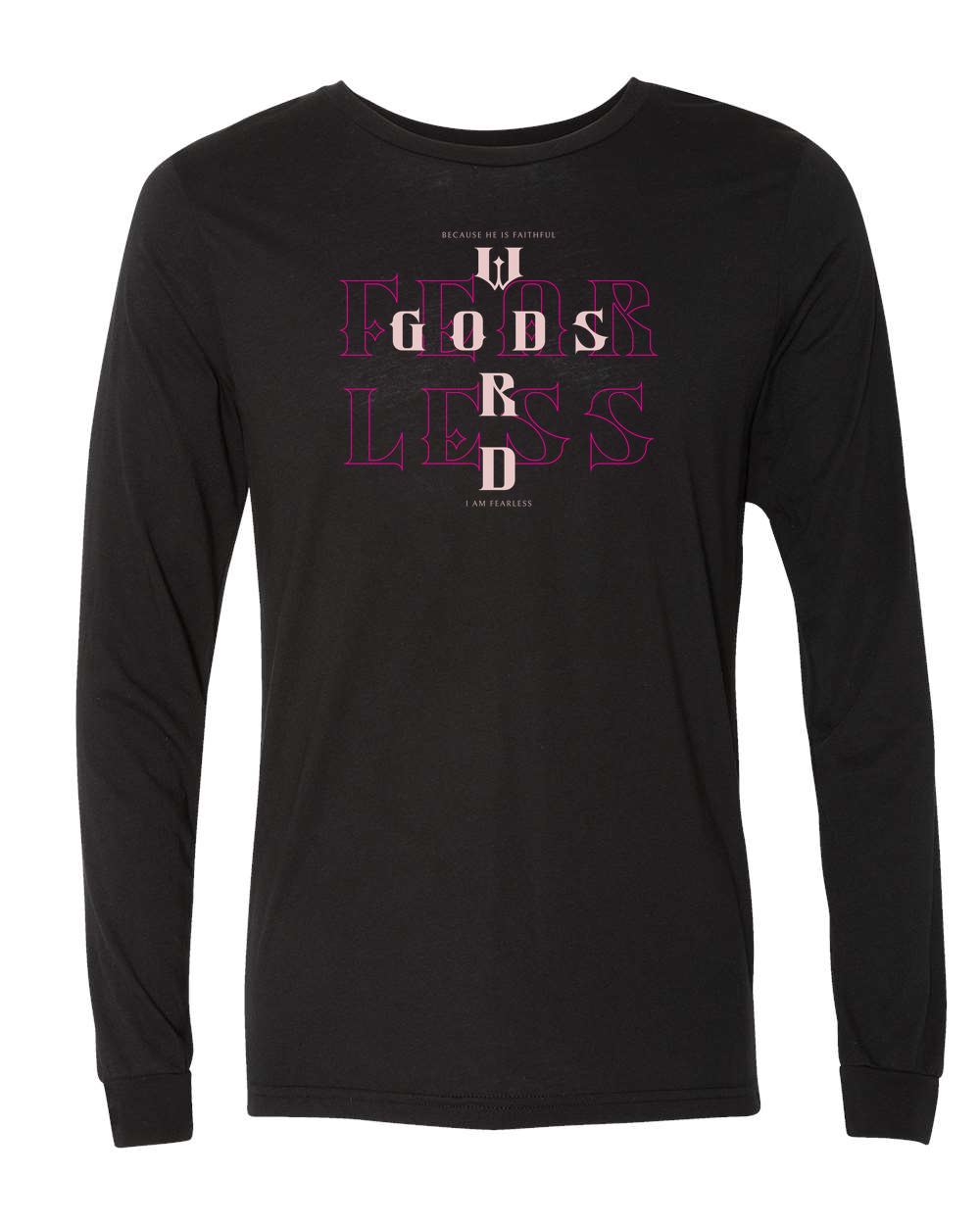 Fearless (God's Word) Long Sleeve T-Shirt Solid Black (BC3513F)