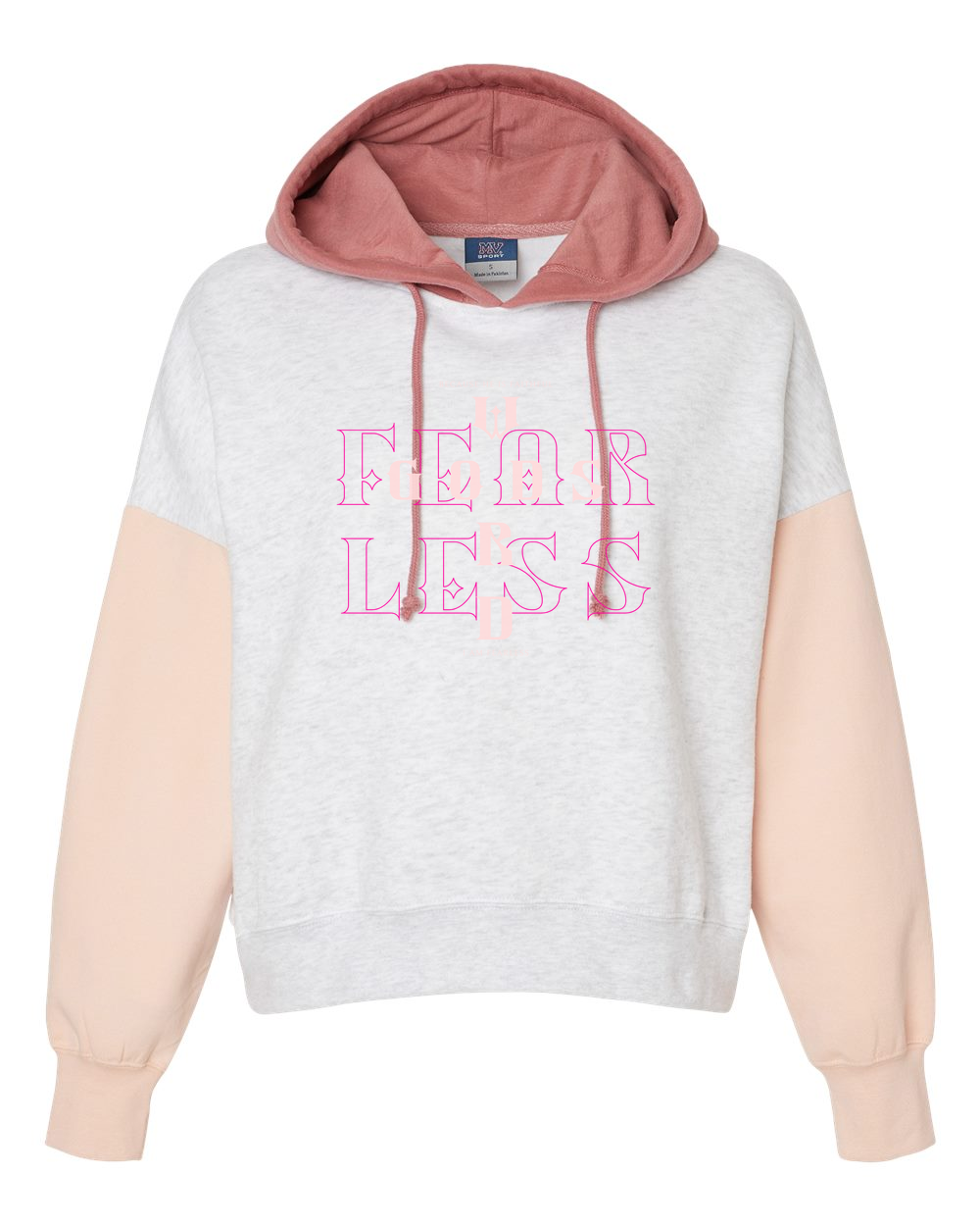 Fearless (God's Word) Women's Hoodie Cameo Pink (MVSW23716F)