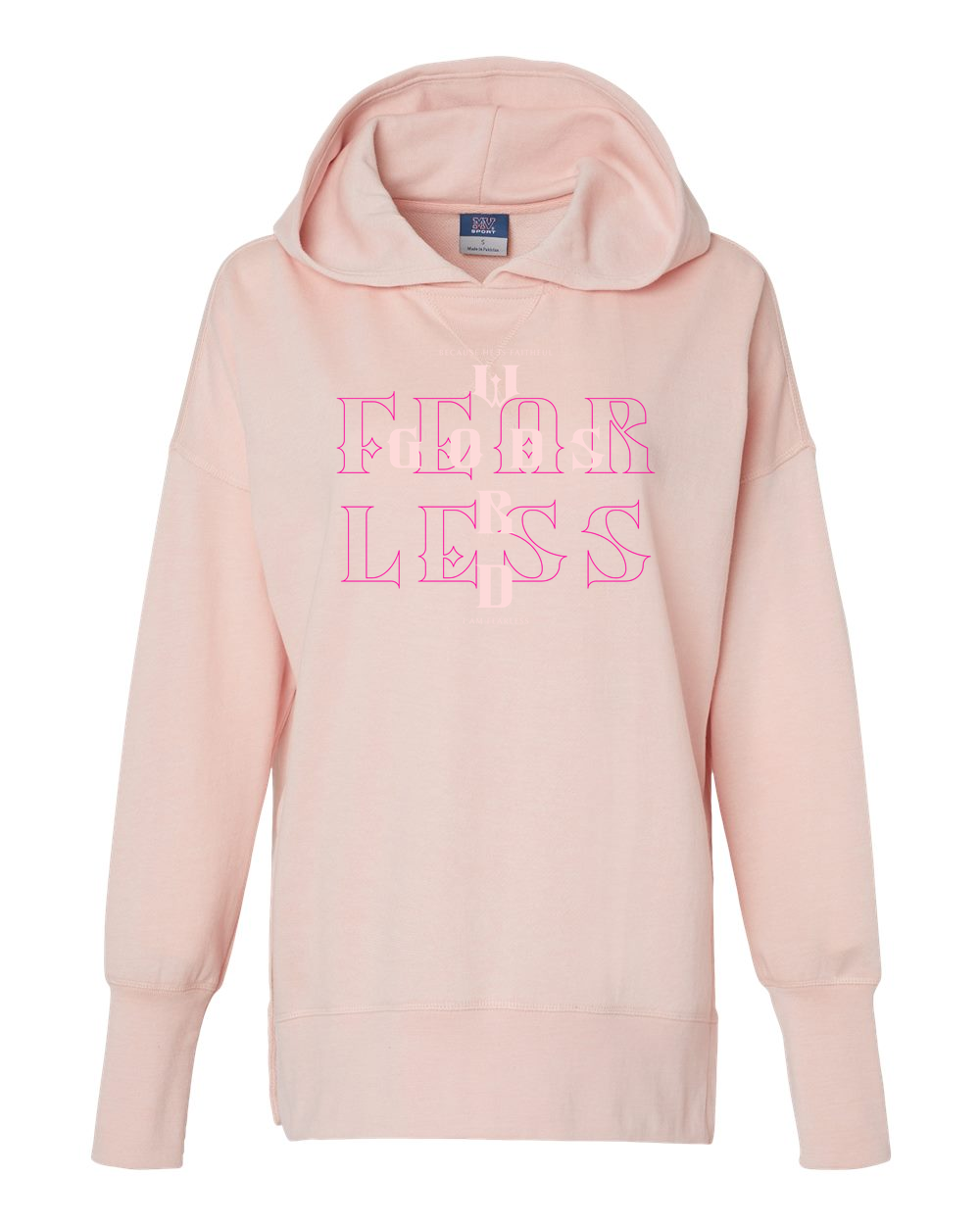 Fearless (God's Word) Women's Hoodie Cameo Pink (MVSW23720F)