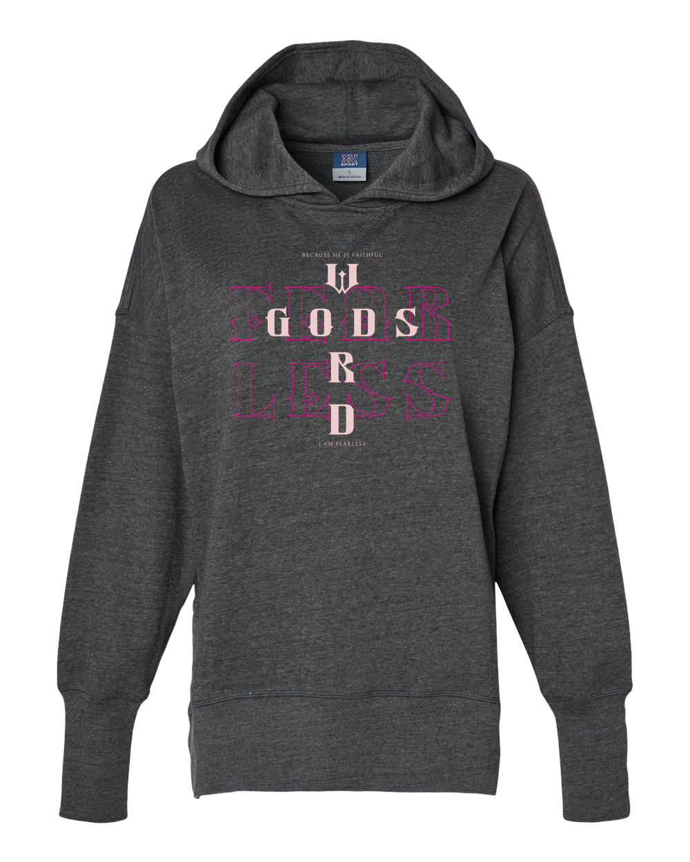 Fearless (God's Word) Women's Hoodie Charcoal (MVSW23720F)