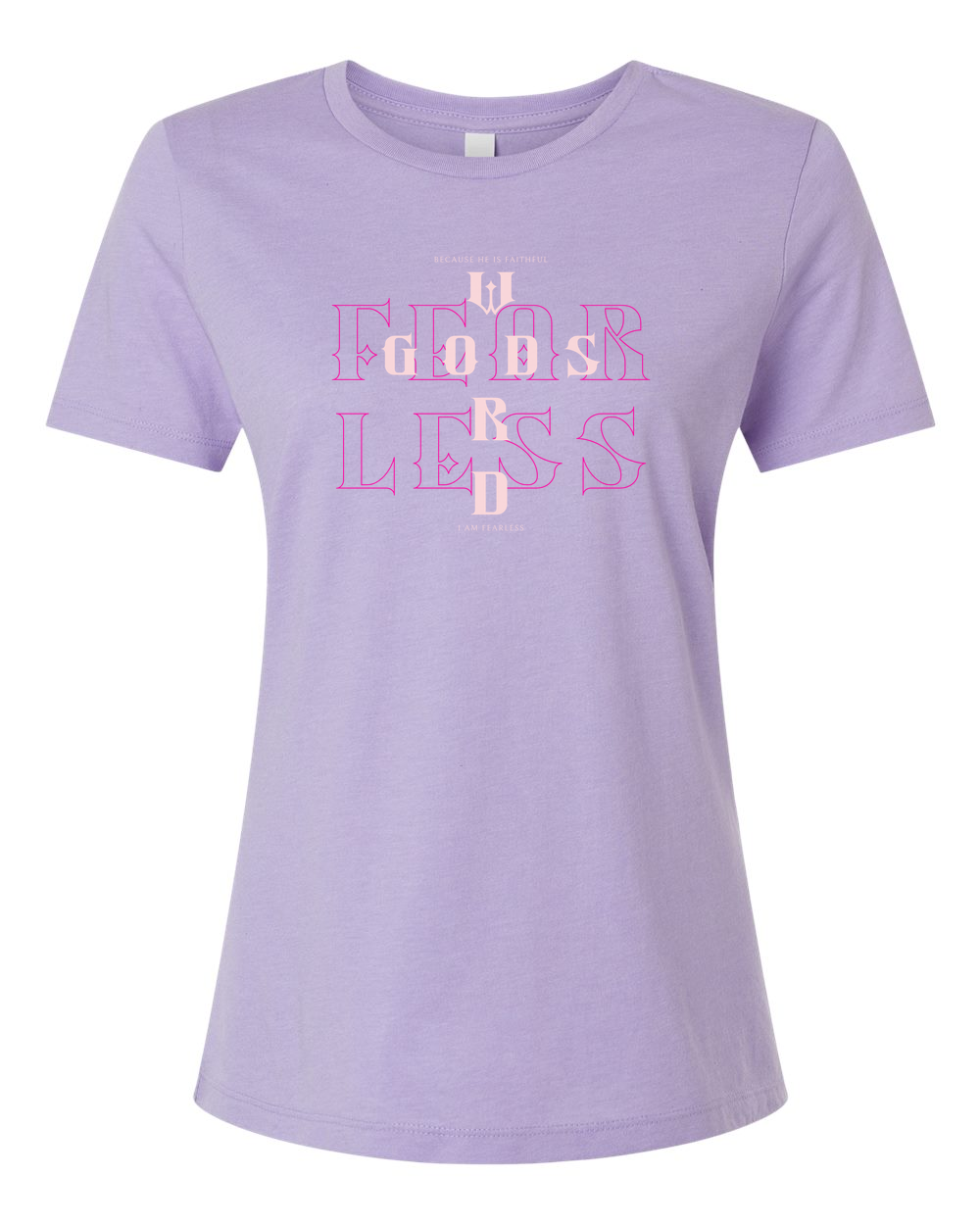 Fearless (God's Word) Women's T-Shirt Heather Dark Lavender (BC6400CVCF)