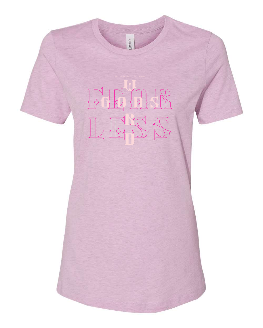 Fearless (God's Word) Women's T-Shirt Heather Prism Lilac (BC6400CVCF)