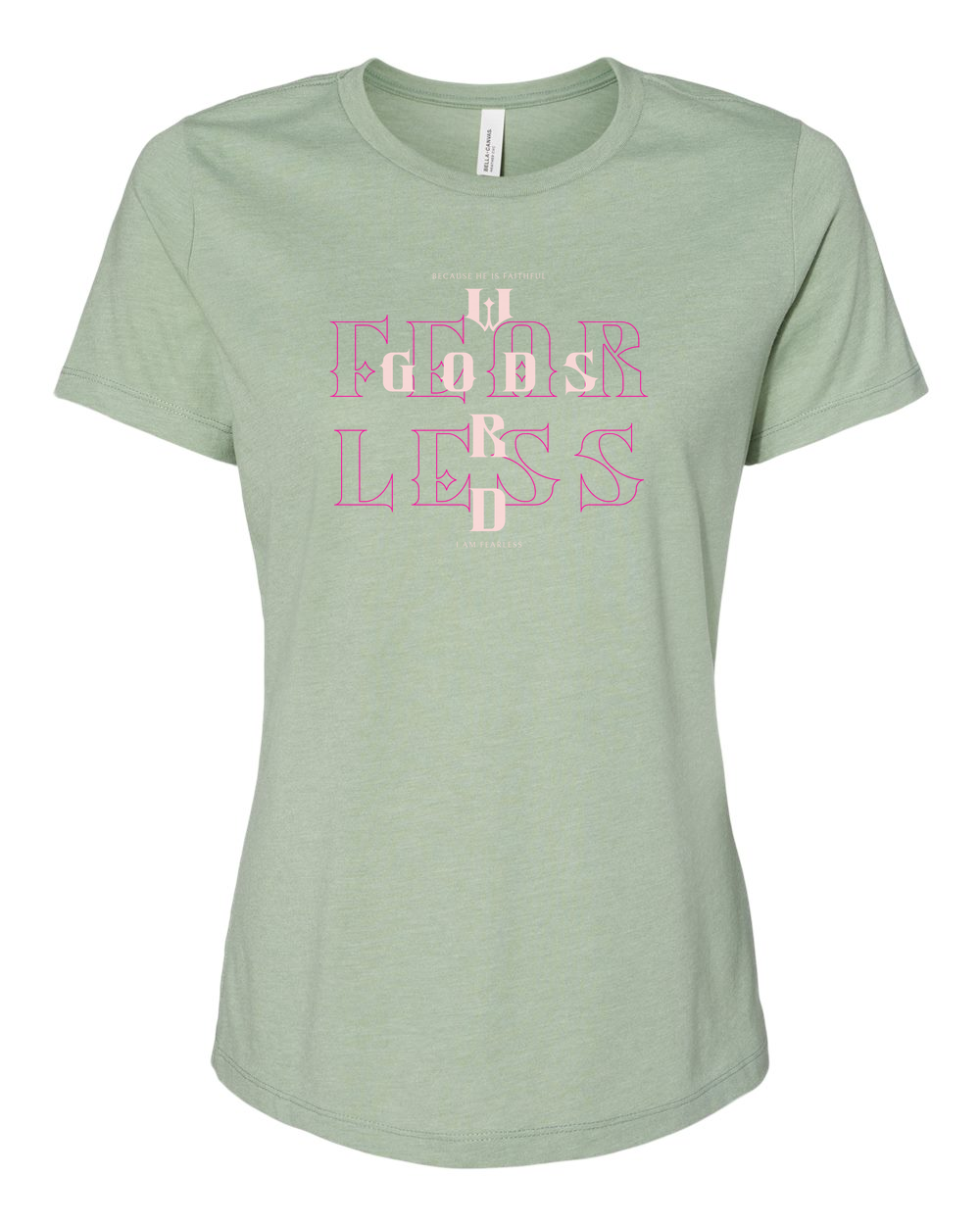 Fearless (God's Word) Women's T-Shirt Heather Sage (BC6400CVCF)